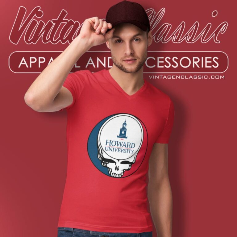 Howard University Grateful Dead Steal Your Face V Neck TShirt Howard University Grateful Dead Steal Your Face V Neck TShirt