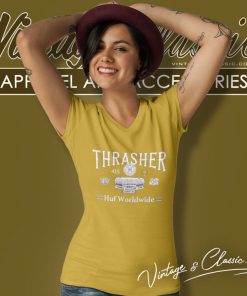 Huf Worldwide X Thrasher Monteray V Neck TShirt