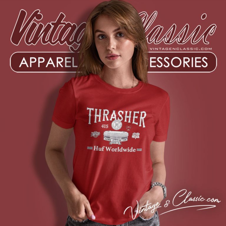 Huf Worldwide X Thrasher Monteray Women T Shirt Huf Worldwide X Thrasher Monteray Women T Shirt