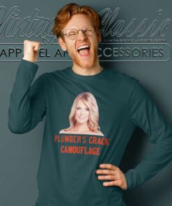 Humor Plumber Crack Camouflage Long Sleeve Tee