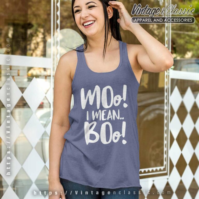 Humor Sayings Moo Boo Moo I Mean Boo Cow Halloween Ghost Tank Top Racerback Humor Sayings Moo Boo Moo I Mean Boo Cow Halloween Ghost Tank Top Racerback