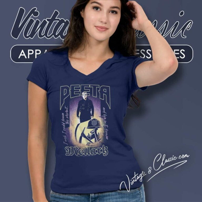 Hunger Games Peeta Mellark Freeze This Moment V Neck TShirt Hunger Games Peeta Mellark Freeze This Moment V Neck TShirt