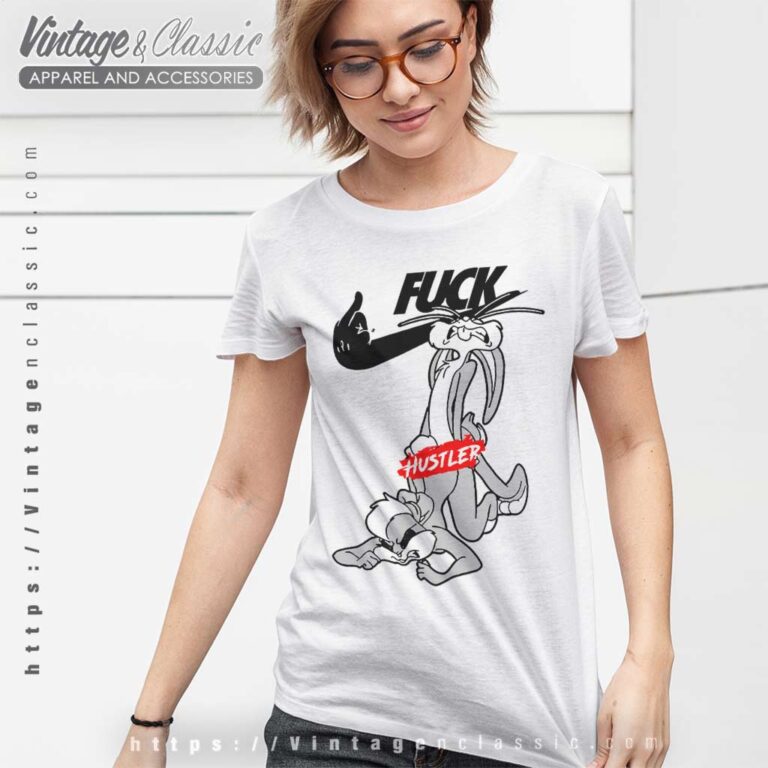 Hustler Bugs Bunny Pepe Le Pew Women TShirt Hustler Bugs Bunny Pepe Le Pew Women TShirt