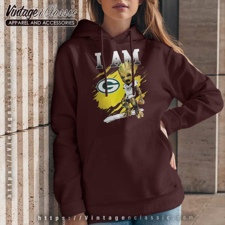 I Am Green Bay Packer Groot Hoodie I Am Green Bay Packer Groot Hoodie