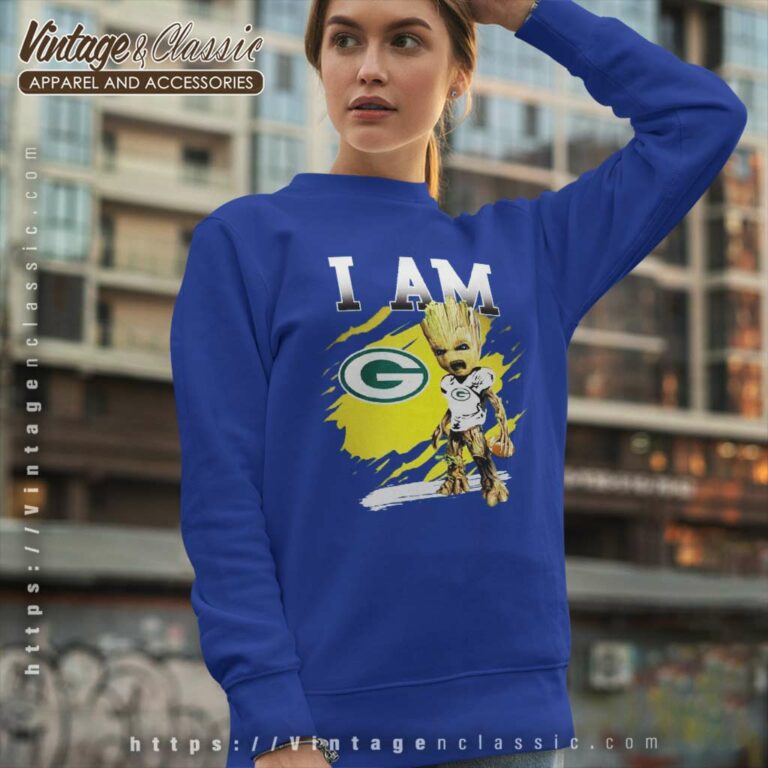 I Am Green Bay Packer Groot Sweatshirt I Am Green Bay Packer Groot Sweatshirt
