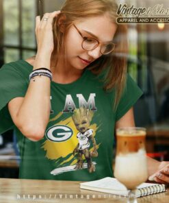 I Am Green Bay Packer Groot Shirt 6 I Am Green Bay Packer Groot Women TShirt