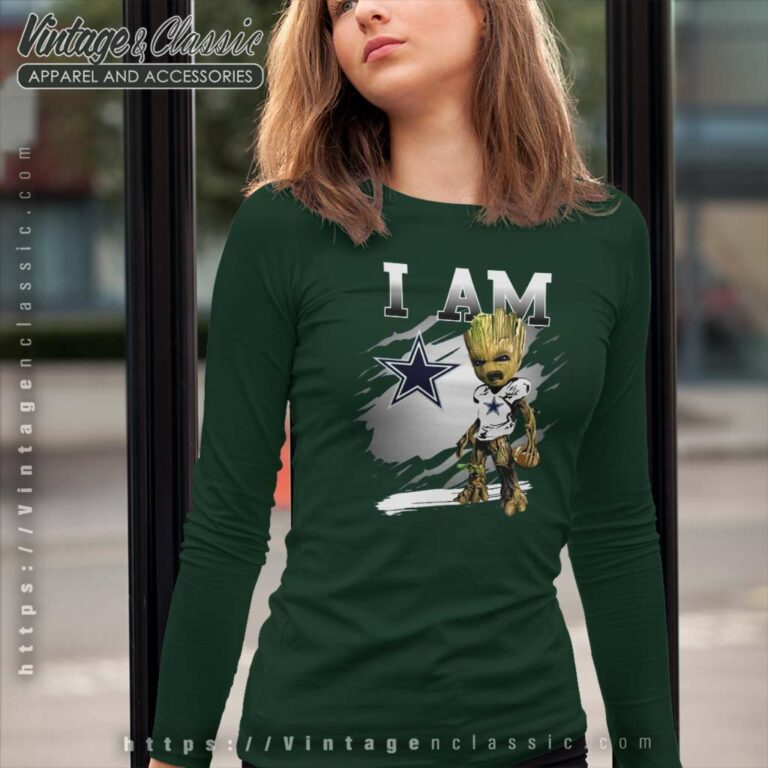I Am Groot Dallas Cowboys Long Sleeve Tee I Am Groot Dallas Cowboys Long Sleeve Tee