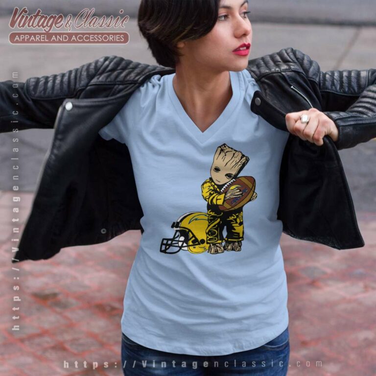 I Am Groot Fan Los Angeles Chargers V Neck TShirt I Am Groot Fan Los Angeles Chargers V Neck TShirt