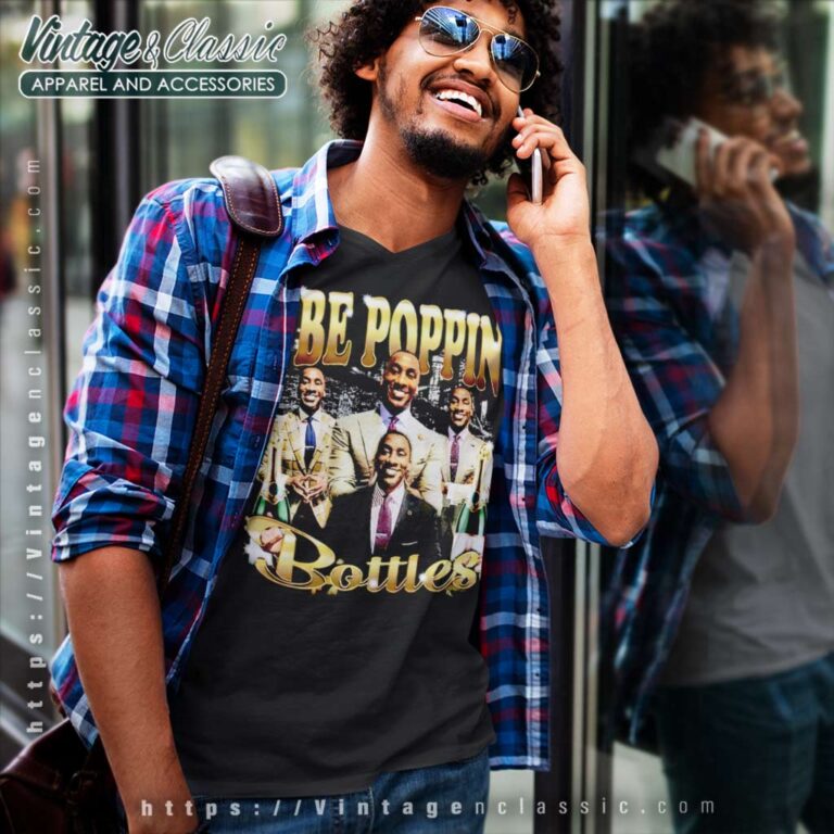 I Be Poppin Bottles Shannon Sharpe V Neck TShirt I Be Poppin Bottles Shannon Sharpe V Neck TShirt