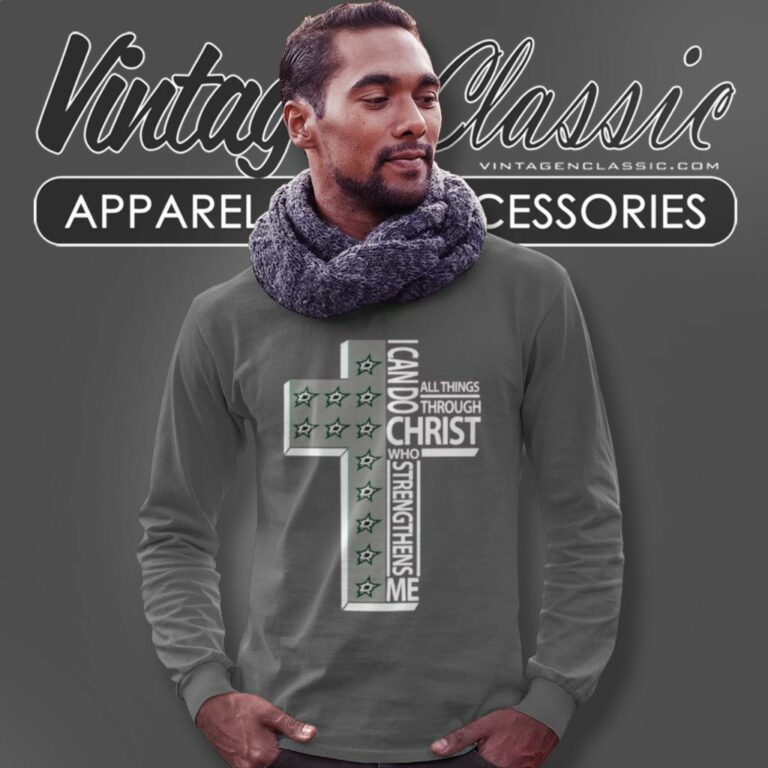 I Can Do All Things Through Christ Dallas Stars Long Sleeve Tee I Can Do All Things Through Christ Dallas Stars Long Sleeve Tee