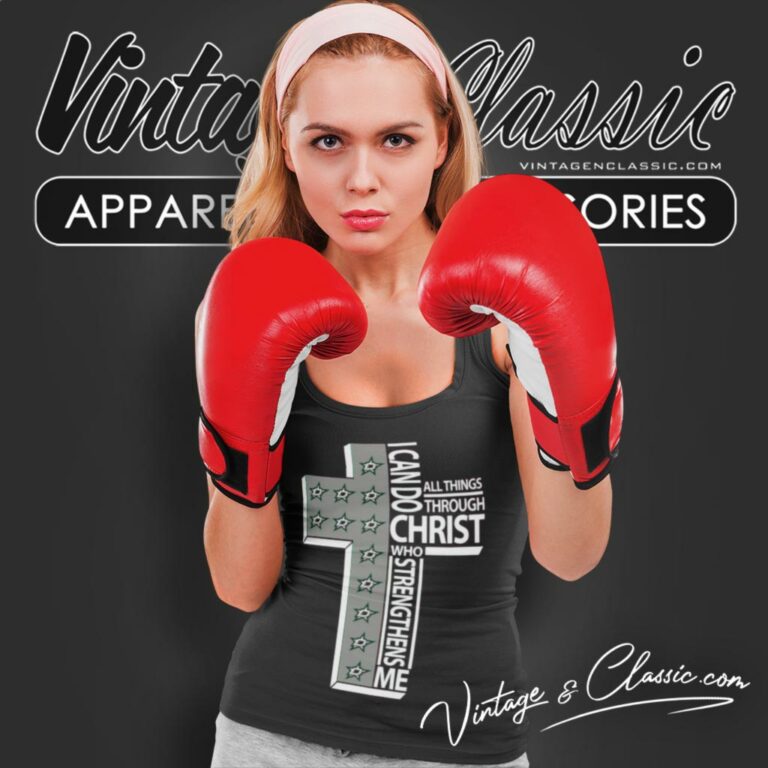 I Can Do All Things Through Christ Dallas Stars Tank Top Racerback I Can Do All Things Through Christ Dallas Stars Tank Top Racerback