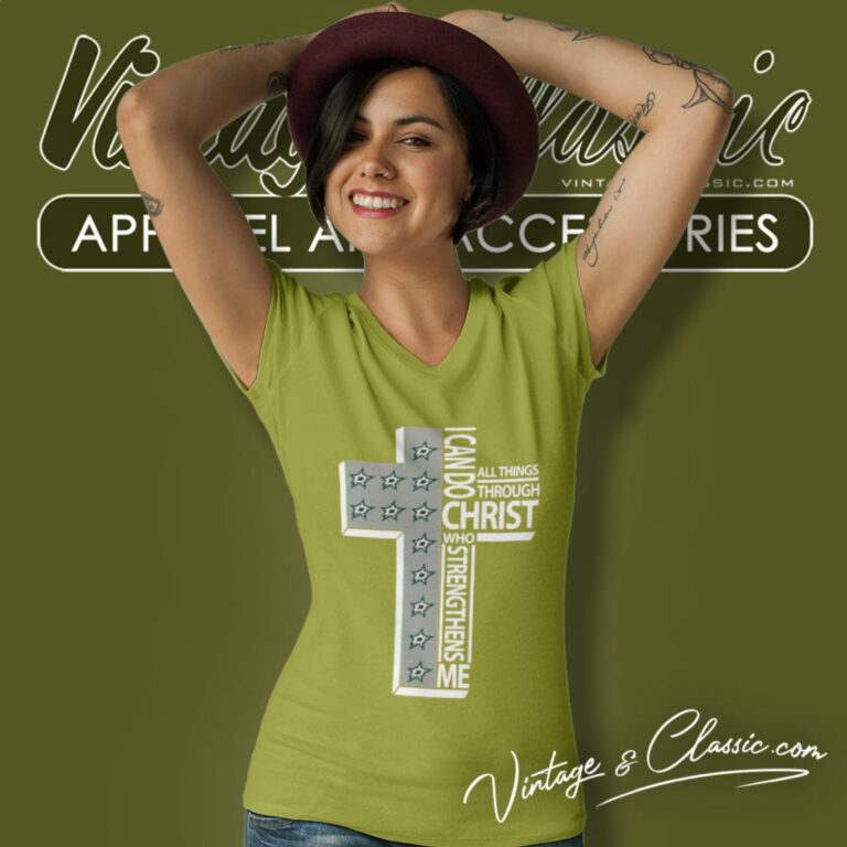 I Can Do All Things Through Christ Dallas Stars V Neck TShirt I Can Do All Things Through Christ Dallas Stars V Neck TShirt