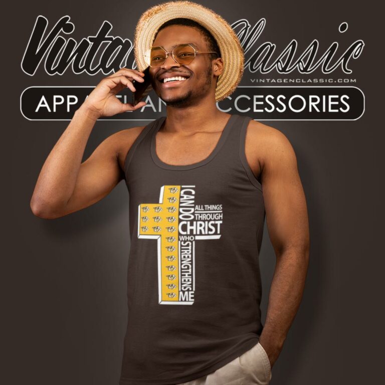 I Can Do All Things Through Christ Nashville Predators Tank Top Racerback I Can Do All Things Through Christ Nashville Predators Tank Top Racerback
