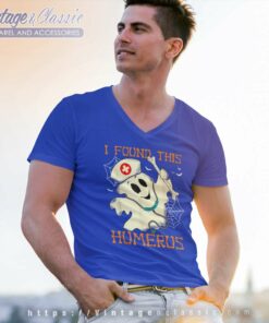 I Found This Humerous Doctor Nurse Halloween Ghost Boo Bone V Neck TShirt
