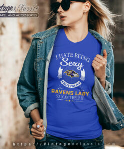 I Hate Being Sexy But Im A Ravens Lady V Neck TShirt