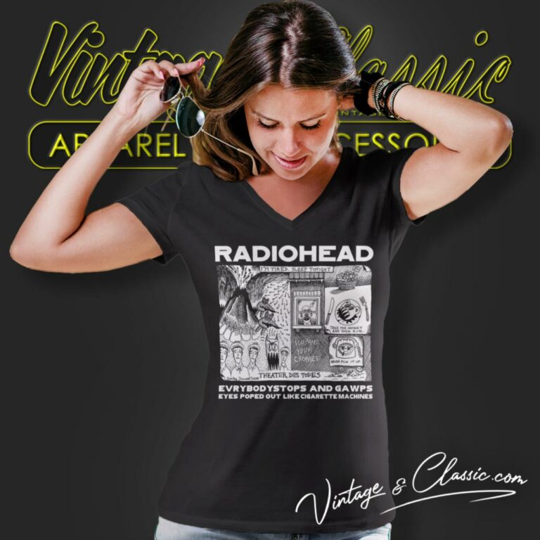 I Have Paper Heart Radiohead V Neck TShirt I Have Paper Heart Radiohead V Neck TShirt