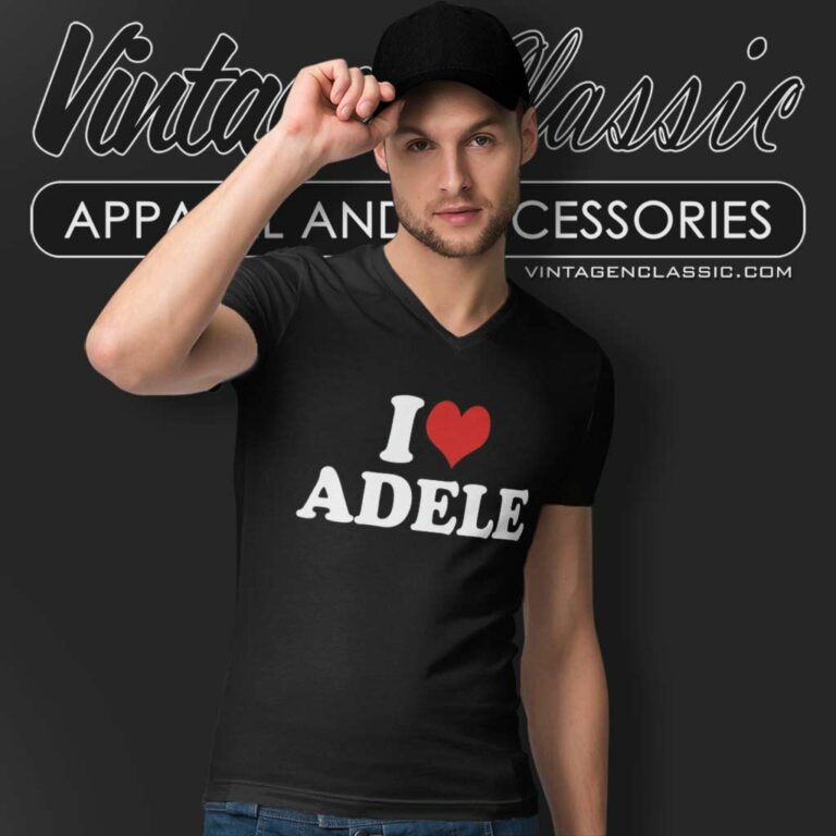 I Love Adele Cute Heart V Neck TShirt 1 I Love Adele Cute Heart V Neck TShirt 1