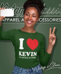 I Love Kevin Red Heart Long Sleeve Tee