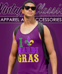I Love Mardi Gras Fleur De Lis Tank Top Racerback