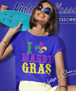 I Love Mardi Gras Fleur De Lis Women T Shirt