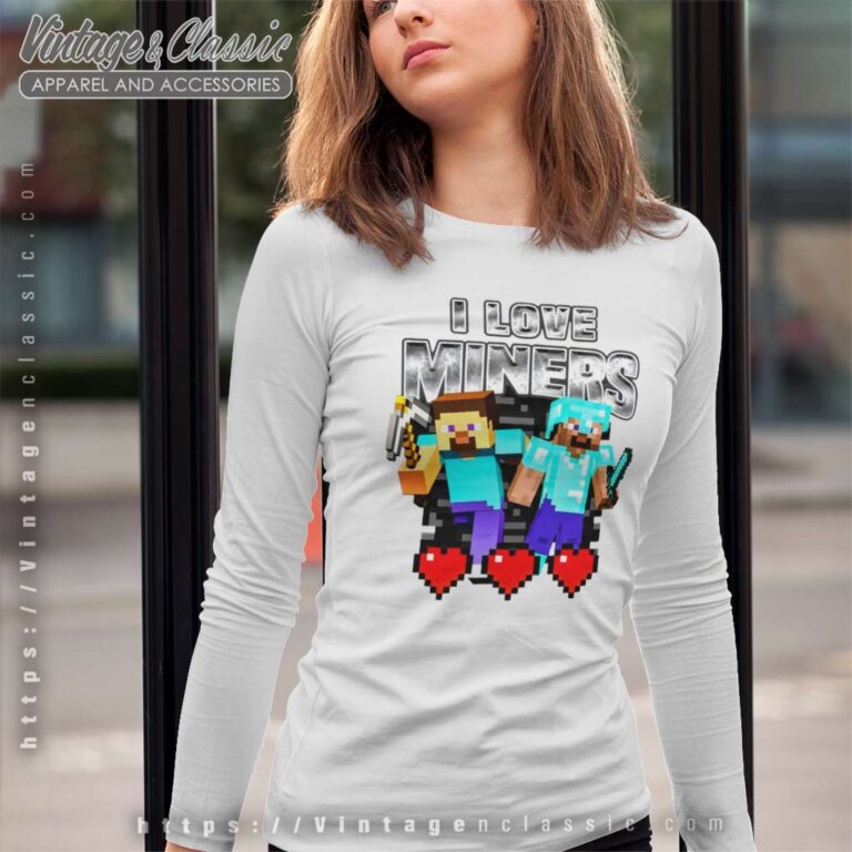 I Love Miners Minecraft Long Sleeve Tee I Love Miners Minecraft Long Sleeve Tee