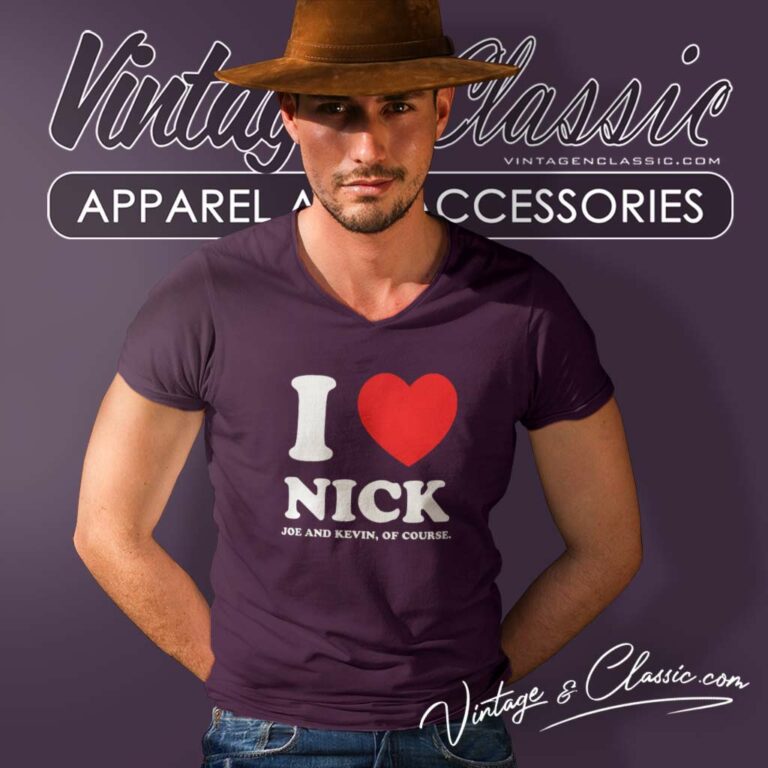 I Love Nick Red Heart V Neck TShirt I Love Nick Red Heart V Neck TShirt