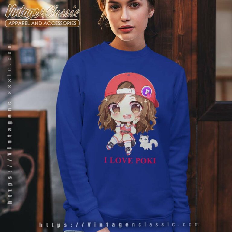 I Love Poki Pokimane Chibi Sweatshirt I Love Poki Pokimane Chibi Sweatshirt