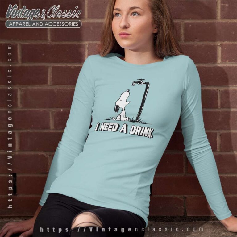 I Need A Drink Snoopy Long Sleeve Tee I Need A Drink Snoopy Long Sleeve Tee