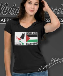 I Stand With Palestine Political Palestine V Neck TShirt