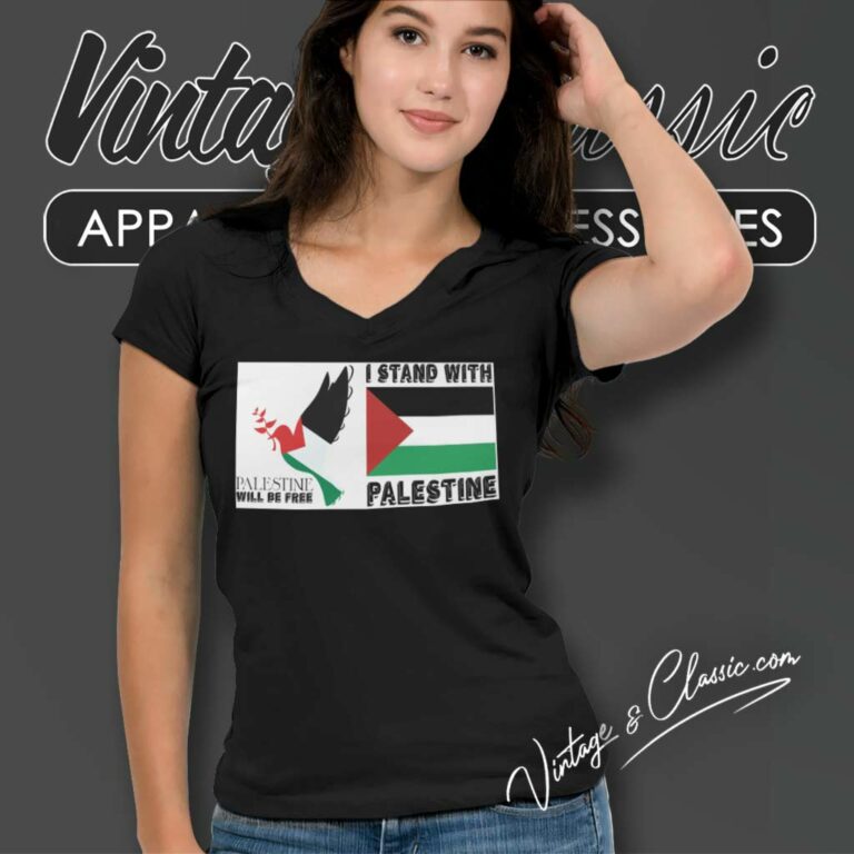 I Stand With Palestine Political Palestine V Neck TShirt I Stand With Palestine Political Palestine V Neck TShirt