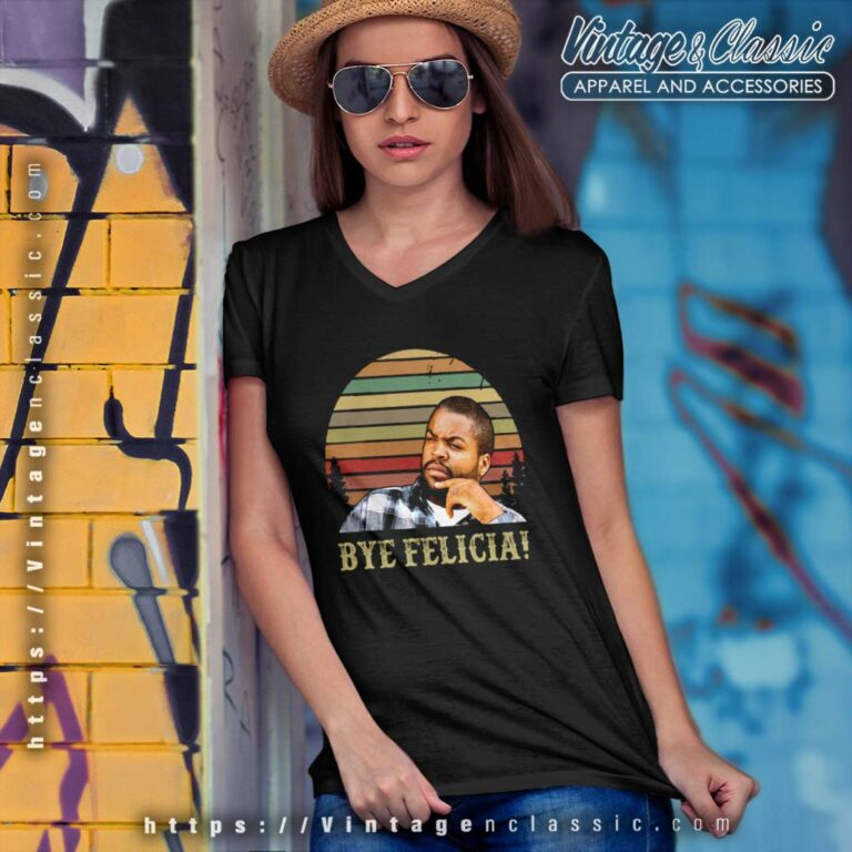 Ice Cube Bye Felicia V Neck TShirt Ice Cube Bye Felicia V Neck TShirt