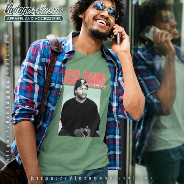 Ice Cube Good Day V Neck TShirt Ice Cube Good Day V Neck TShirt