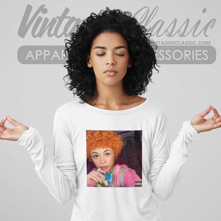 Ice Spice And Her Drink Picture Long Sleeve Tee Ice Spice And Her Drink Picture Long Sleeve Tee