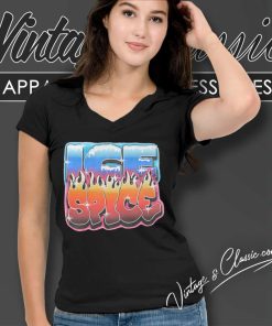 Ice Spice Graffiti Logo V Neck TShirt