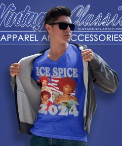 Ice Spice Shirt 2024 American Flag V Neck TShirt 1