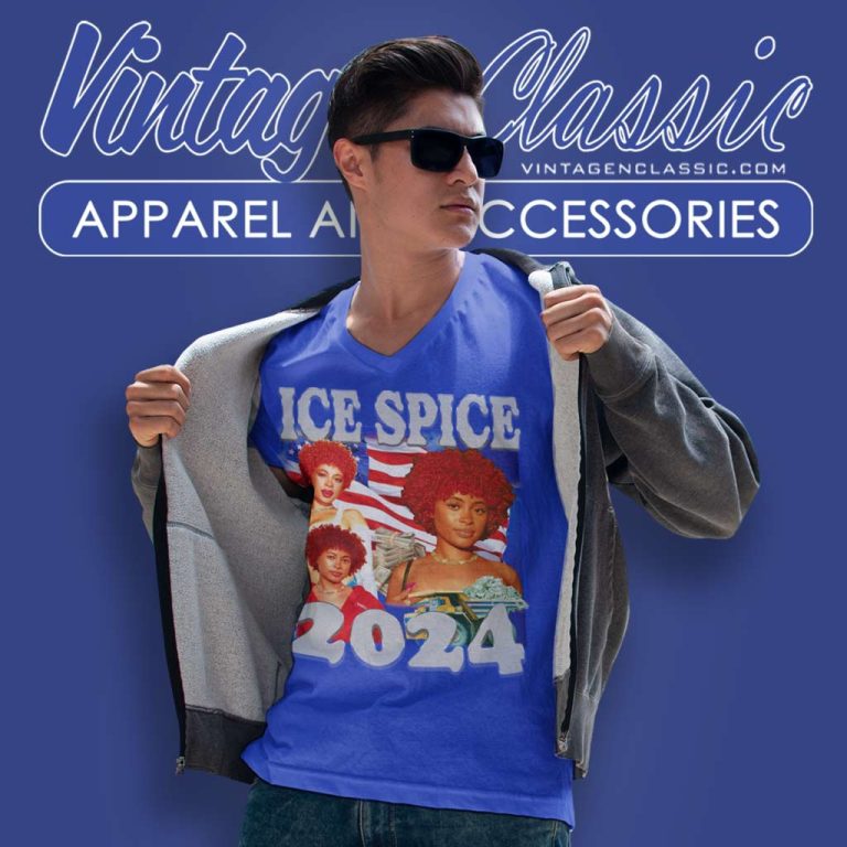 Ice Spice Shirt 2024 American Flag V Neck TShirt 1 Ice Spice Shirt 2024 American Flag V Neck TShirt 1