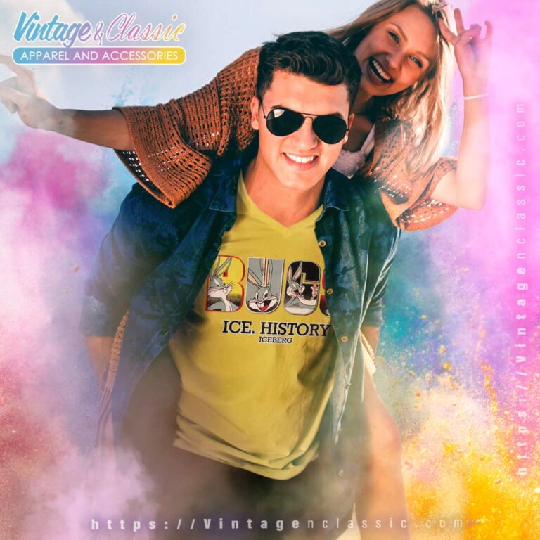 Iceberg History Bugs Bunny V Neck TShirt Iceberg History Bugs Bunny V Neck TShirt