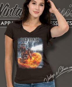 Iced Earth Hellrider V Neck TShirt