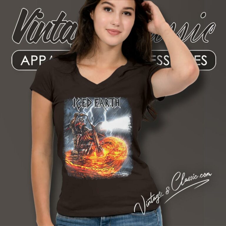Iced Earth Hellrider V Neck TShirt Iced Earth Hellrider V Neck TShirt