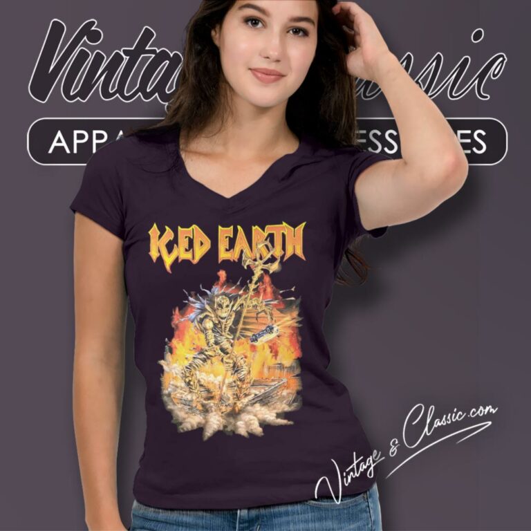 Iced Earth Incorruptible V Neck TShirt Iced Earth Incorruptible V Neck TShirt