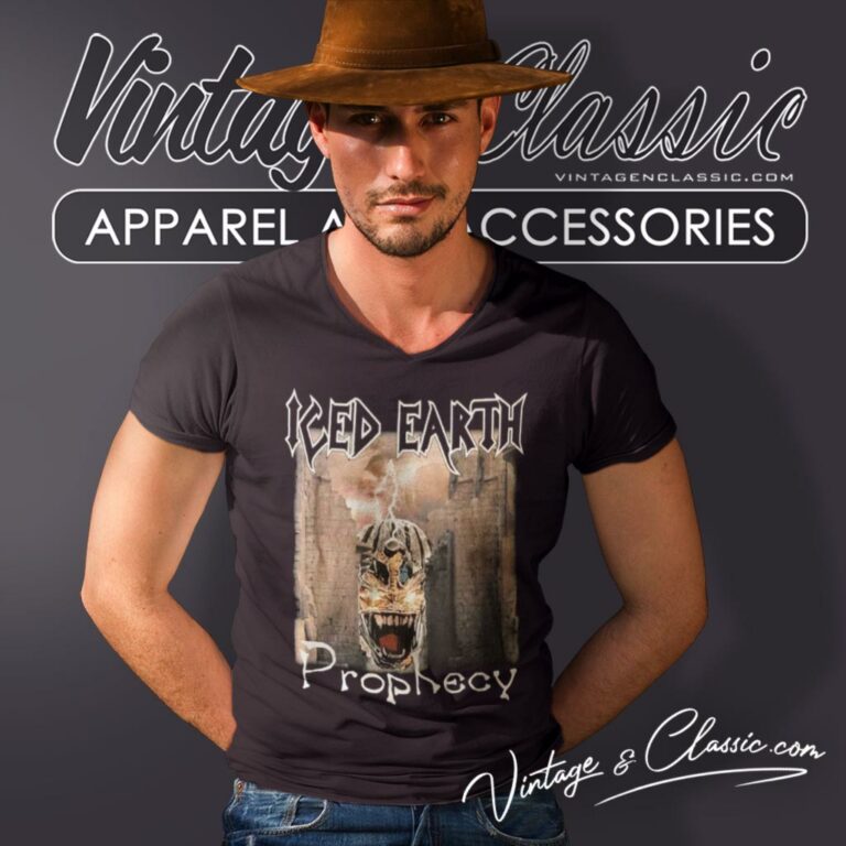 Iced Earth Prophecy V Neck TShirt Iced Earth Prophecy V Neck TShirt