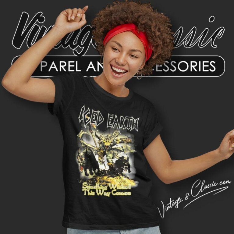 Iced Earth Sacred Flames Women T Shirt Iced Earth Sacred Flames Women T Shirt