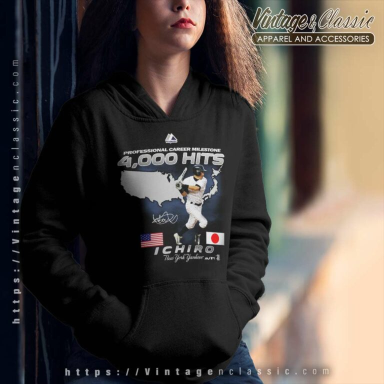 Ichiro Suzuki New York Yankees 4000 Hits Hoodie Ichiro Suzuki New York Yankees 4000 Hits Hoodie