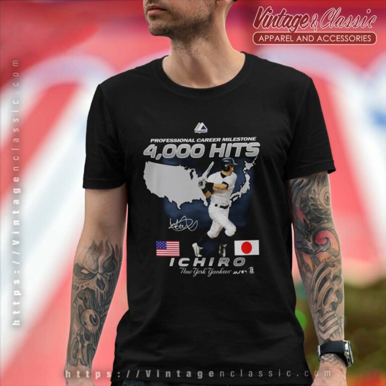 Ichiro Suzuki New York Yankees 4000 Hits T Shirt Ichiro Suzuki New York Yankees 4000 Hits T Shirt