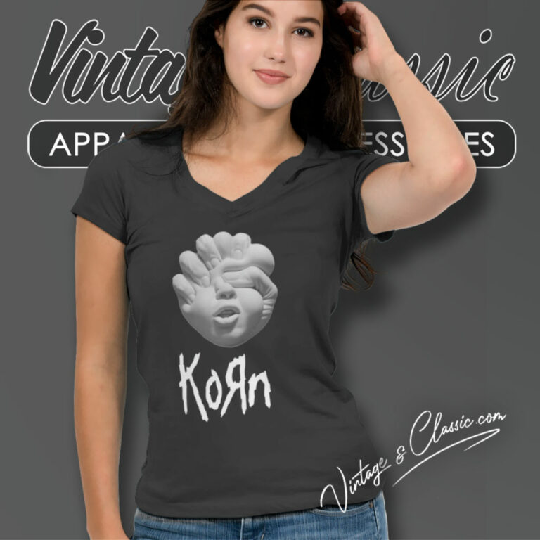 Iconic Album Korn 2022 Illustration V Neck TShirt Iconic Album Korn 2022 Illustration V Neck TShirt