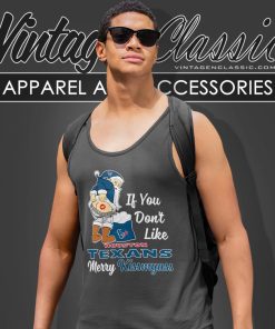 If You Dont Like Houston Texans Merry Kissmyass Christmas Santa Tank Top Racerback