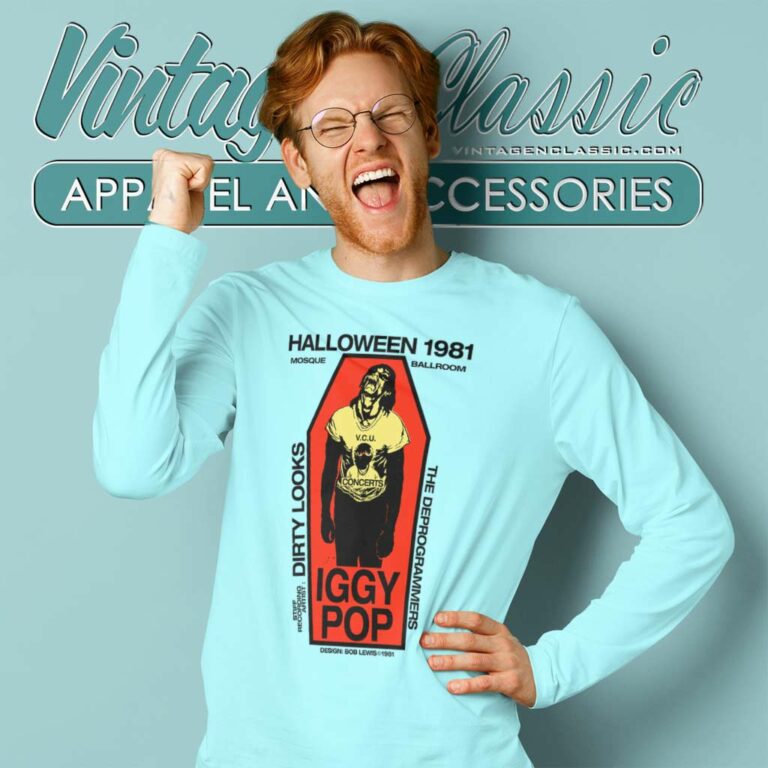 Iggy Pop Halloween 1981 Mosque Ballroom Long Sleeve Tee Iggy Pop Halloween 1981 Mosque Ballroom Long Sleeve Tee