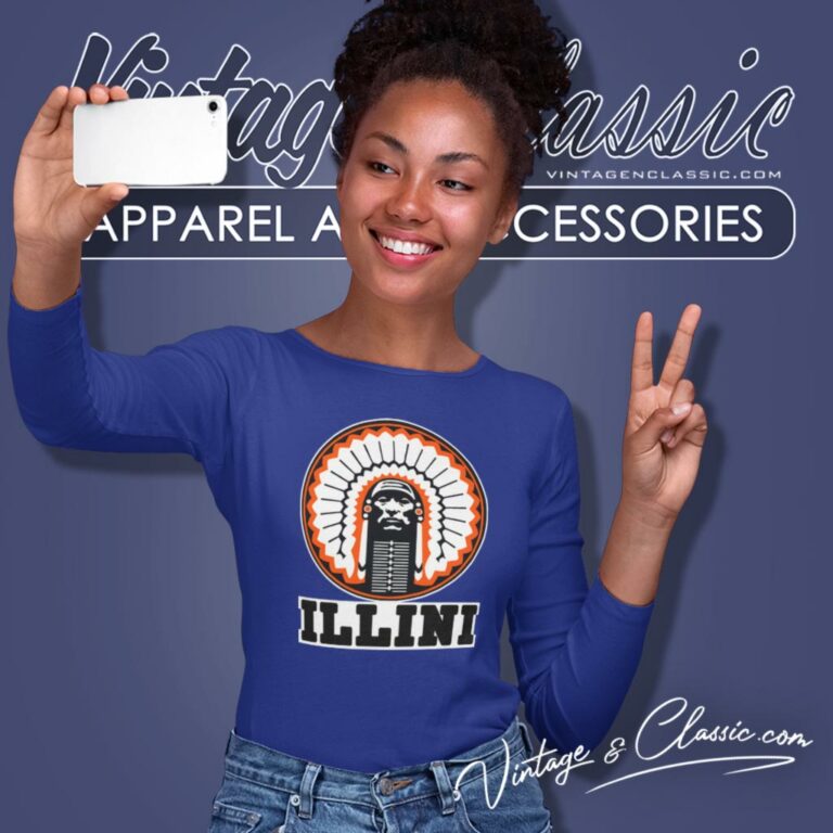 Illinois Fighting Illini University Logo Long Sleeve Tee Illinois Fighting Illini University Logo Long Sleeve Tee