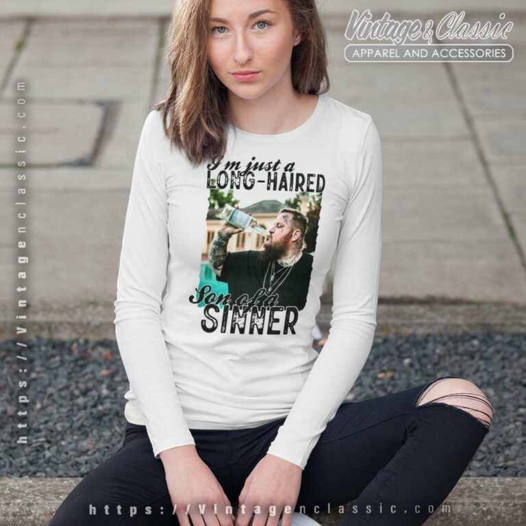 Im Just A Long Haired Jelly Roll Son Of A Sinner Long Sleeve Tee Im Just A Long Haired Jelly Roll Son Of A Sinner Long Sleeve Tee