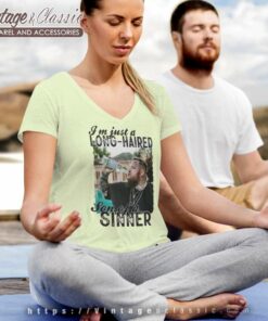 Im Just A Long Haired Jelly Roll Son Of A Sinner V Neck TShirt